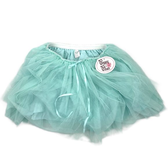 Girl’s Poppy & Plum Light Green Multi-Layer Ballerina Skirt, Size Youth L/XL - Picture 1 of 10